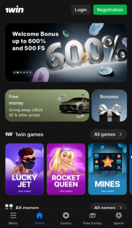 1win Casino əsas səhifəsi